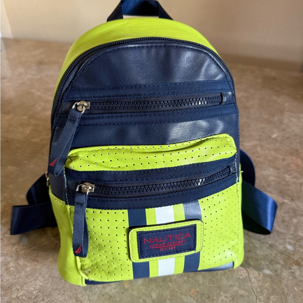 Nautica Lime & Navy mini backpack